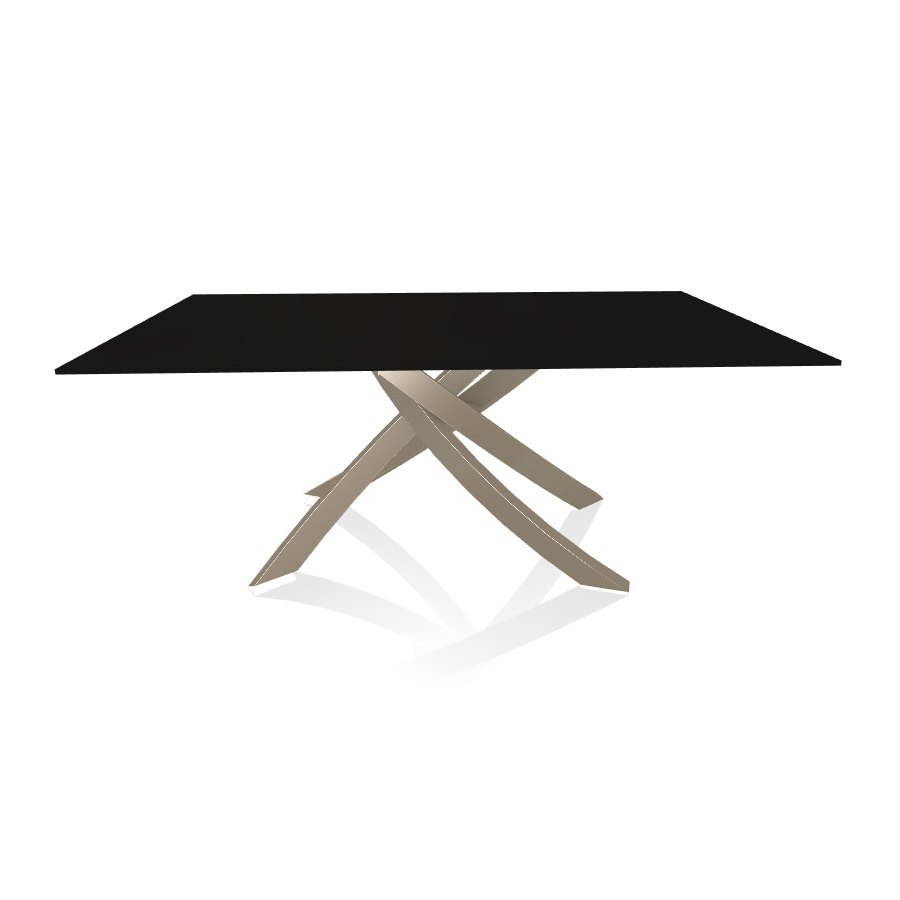 BONTEMPI CASA table avec structure sable ARTISTICO 20.00 180x106 cm (Anti-rayures noir opaque - Plat