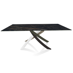 BONTEMPI table with multicolor elegant frame ARTISTICO 52.45 200x100 cm