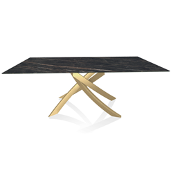 BONTEMPI table with gold frame ARTISTICO 52.45 200x100 cm