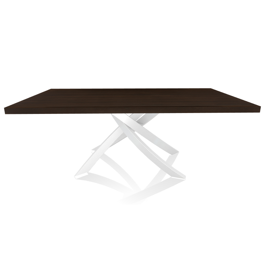 BONTEMPI CASA table avec structure blanche ARTISTICO 20.01 200x106 cm (Chêne Spessart - Plateau en b