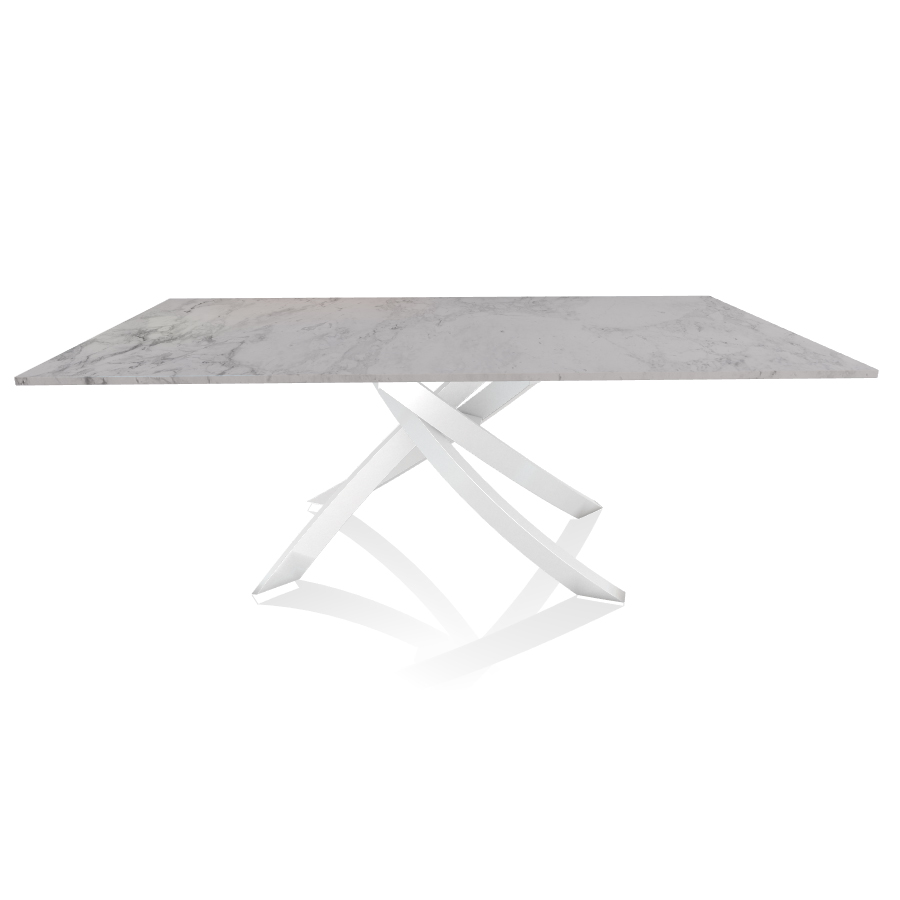 BONTEMPI CASA table avec structure blanche ARTISTICO 20.01 200x106 cm (Blanc Dolomite - Plateau en m