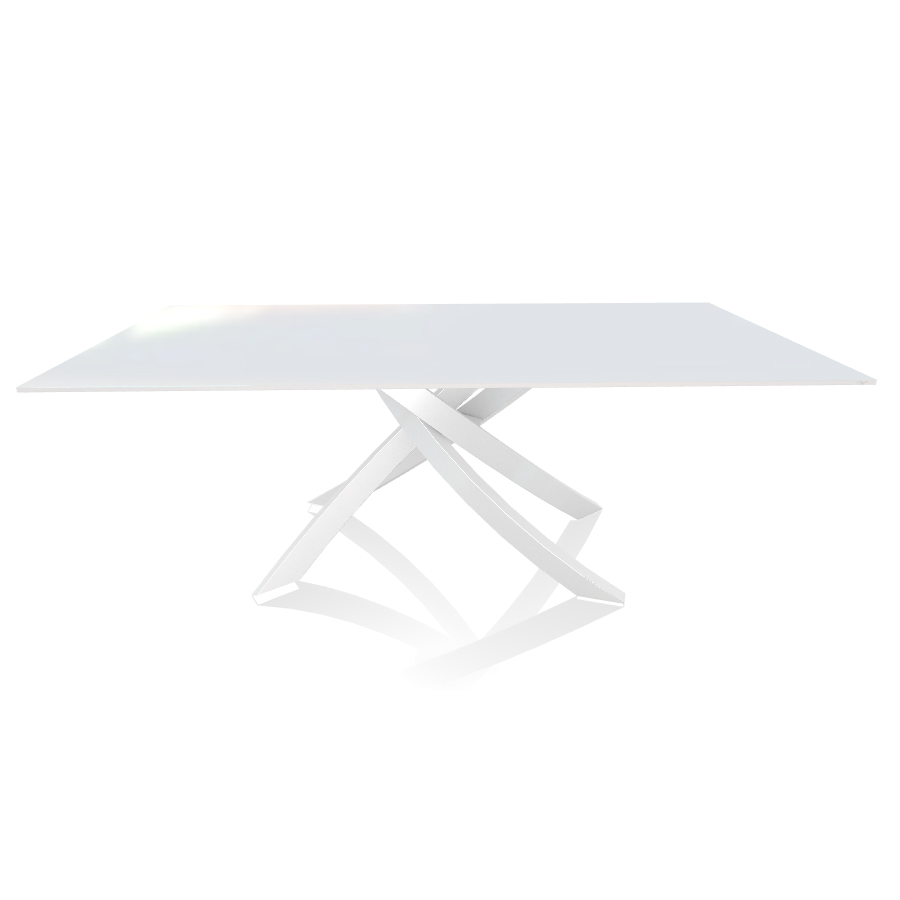 BONTEMPI CASA table avec structure blanche ARTISTICO 20.01 200x106 cm (Extrawhite brillant - Plateau