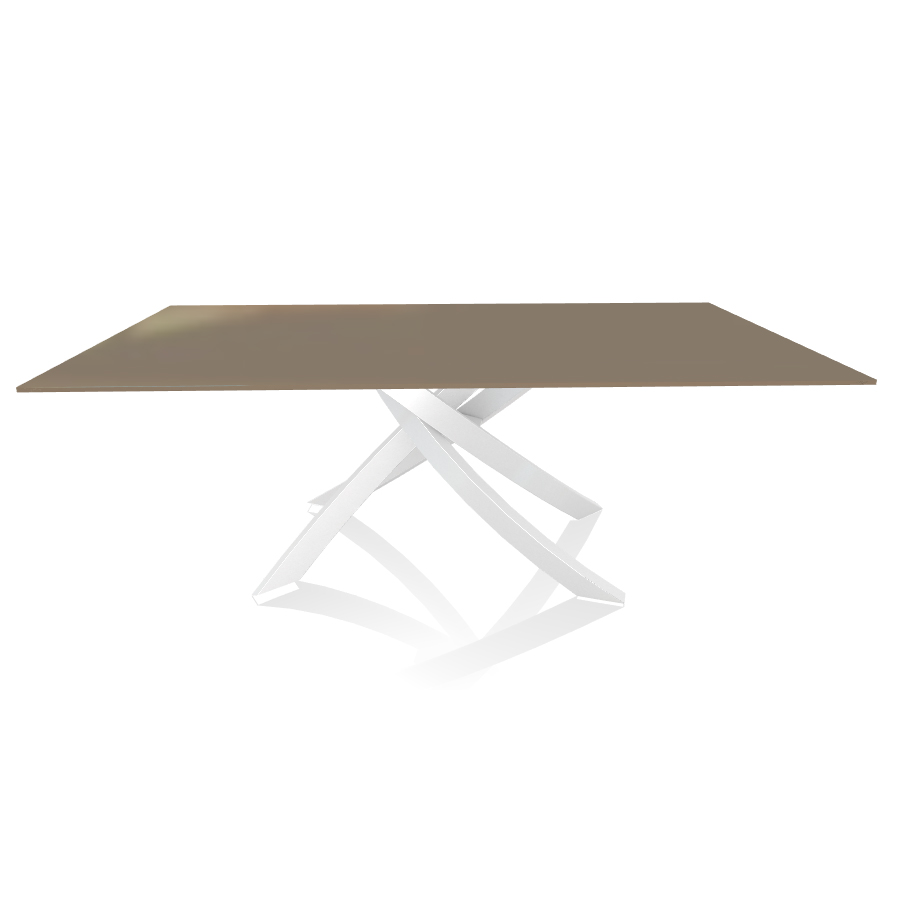 BONTEMPI CASA table avec structure blanche ARTISTICO 20.01 200x106 cm (Tourterelle brillant - Platea