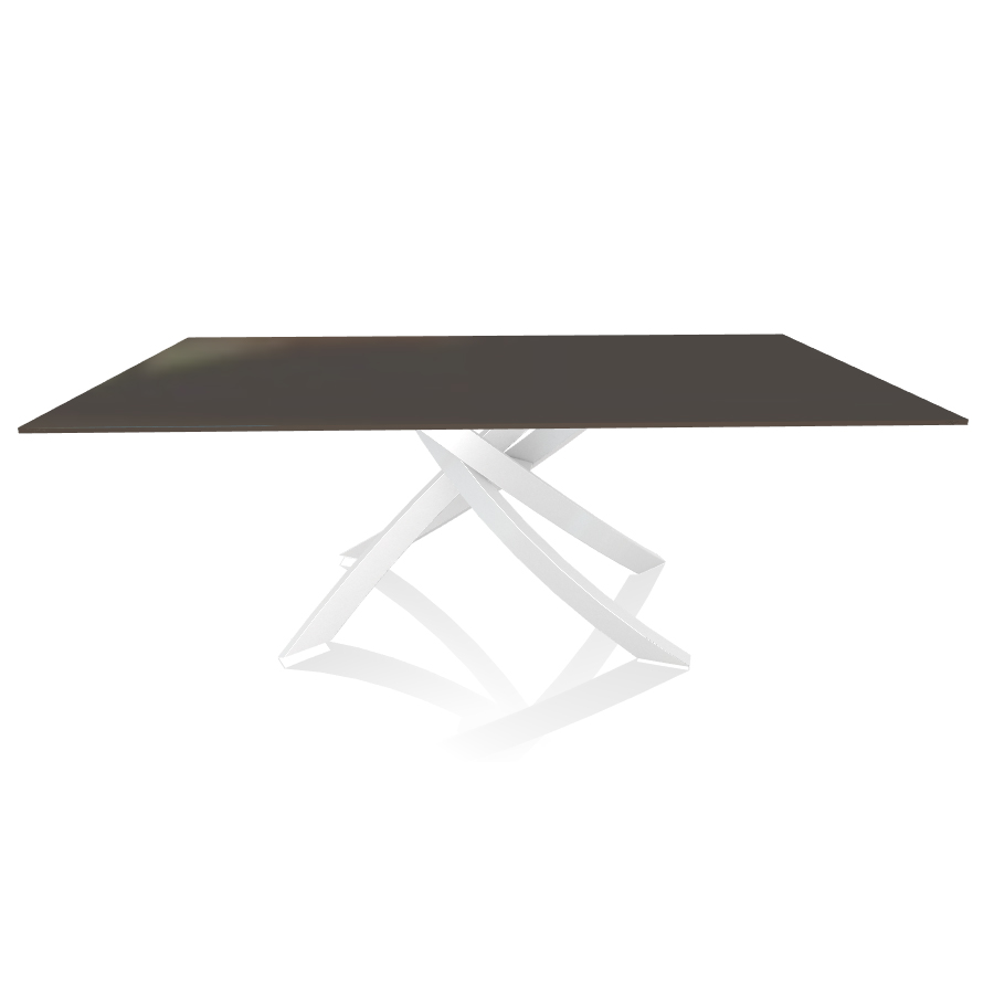 BONTEMPI CASA table avec structure blanche ARTISTICO 20.01 200x106 cm (Laquè anthracite brillant - P