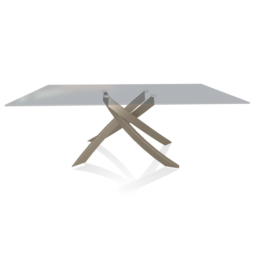 BONTEMPI CASA table avec structure sable ARTISTICO 20.01 200x106 cm (Transparent fumé - Plateau en v