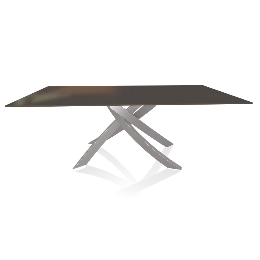 BONTEMPI CASA table avec structure gris clair ARTISTICO 20.01 200x106 cm (Laquè anthracite brillant 