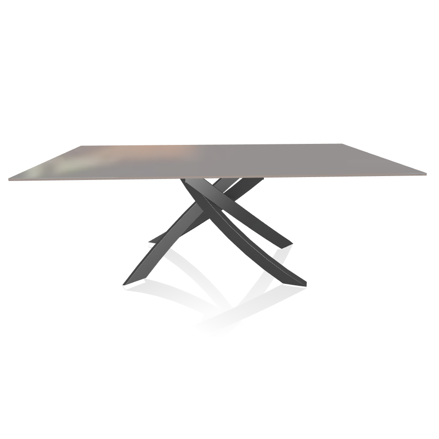 BONTEMPI CASA table avec structure anthracite ARTISTICO 20.01 200x106 cm (Laqué gris clair brillant 