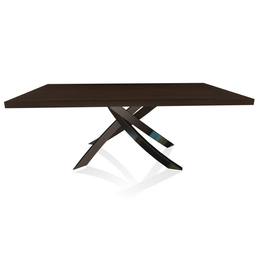 BONTEMPI CASA table avec structure noir poli ARTISTICO 20.01 200x106 cm (Chêne Spessart - Plateau en