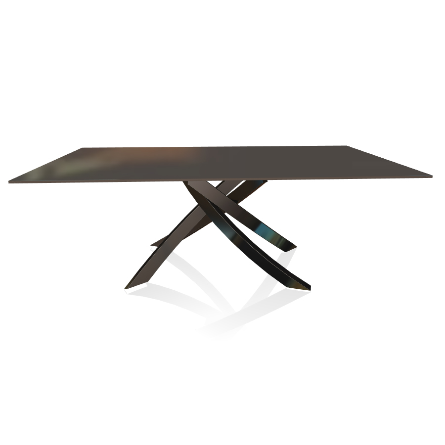 BONTEMPI CASA table avec structure noir poli ARTISTICO 20.01 200x106 cm (Laquè anthracite brillant -