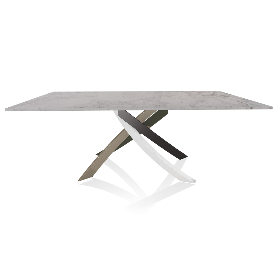 BONTEMPI CASA table avec structure multicolor elegant ARTISTICO 20.01 200x106 cm (Blanc Dolomite - P