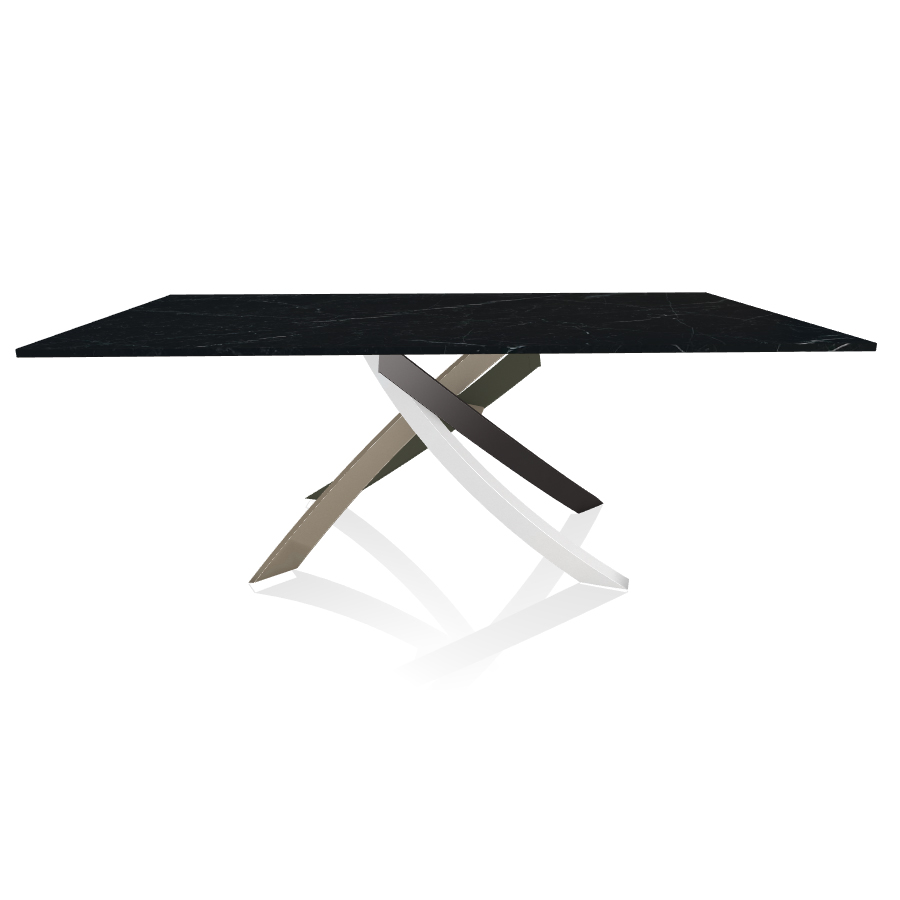 BONTEMPI CASA table avec structure multicolor elegant ARTISTICO 20.01 200x106 cm (Noir Marquina - Pl