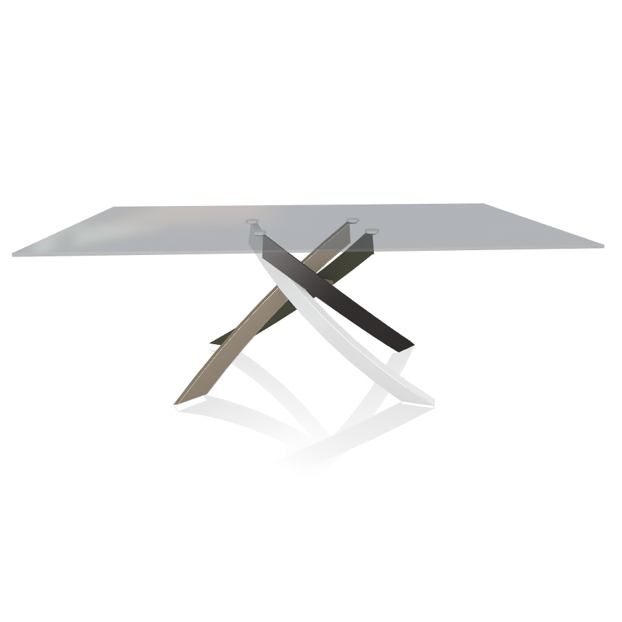 BONTEMPI CASA table avec structure multicolor elegant ARTISTICO 20.01 200x106 cm (Transparent fumé -
