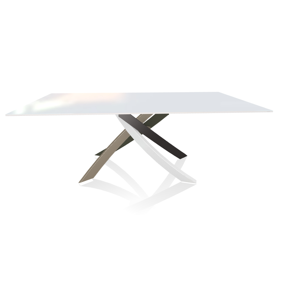 BONTEMPI CASA table avec structure multicolor elegant ARTISTICO 20.01 200x106 cm (Extrawhite brillan