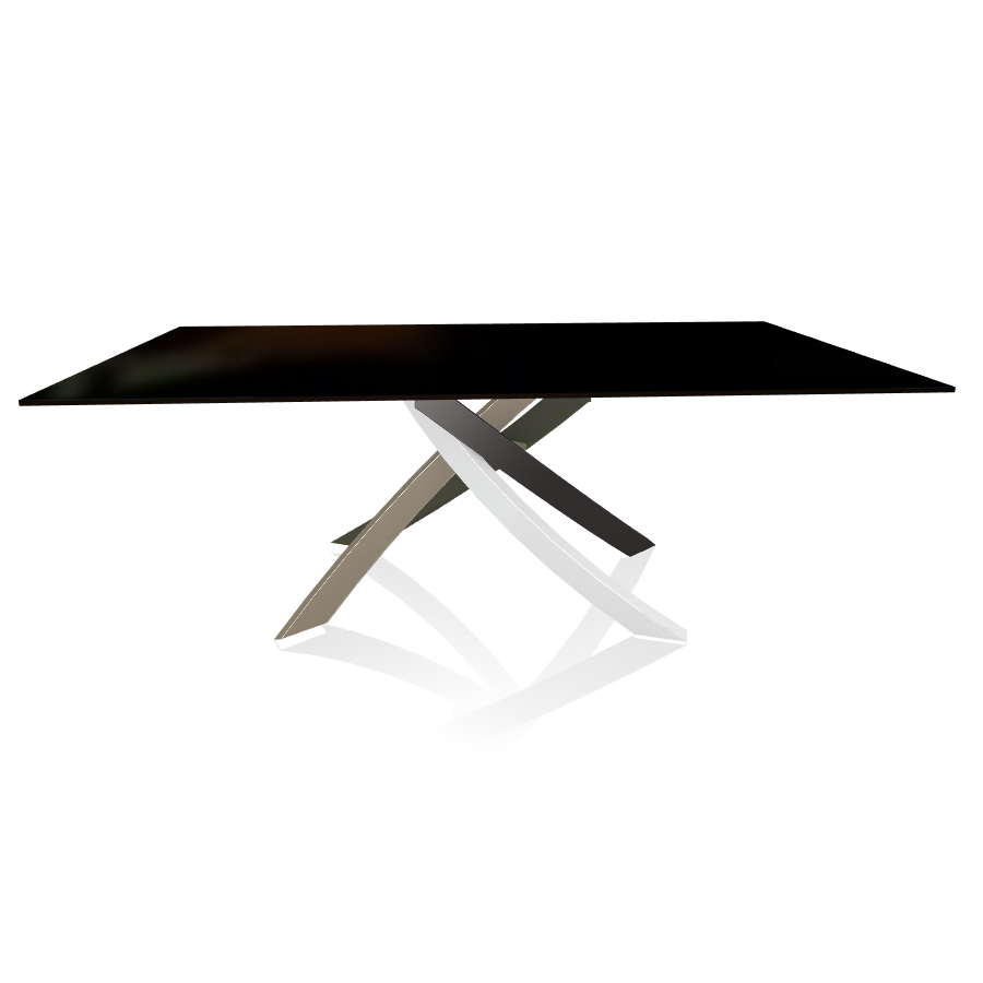 BONTEMPI CASA table avec structure multicolor elegant ARTISTICO 20.01 200x106 cm (Laqué noir brillan