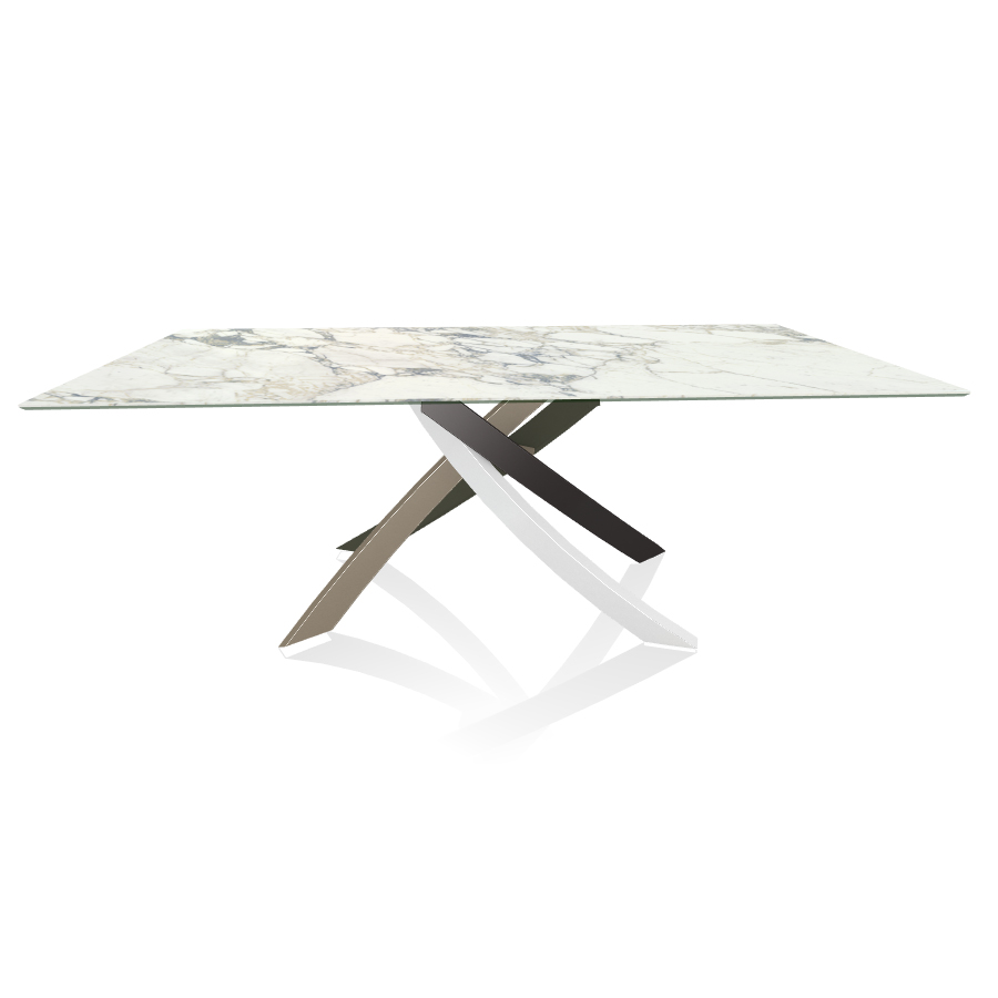BONTEMPI CASA table avec structure multicolor elegant ARTISTICO 20.01 200x106 cm (Arabescato brillan