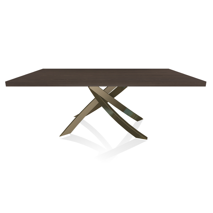 BONTEMPI CASA table avec structure laiton vielli ARTISTICO 20.01 200x106 cm (Chêne Spessart - Platea