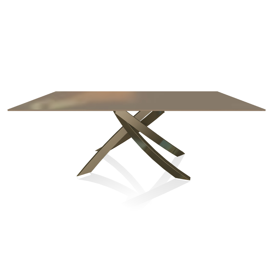 BONTEMPI CASA table avec structure laiton vielli ARTISTICO 20.01 200x106 cm (Tourterelle brillant - 