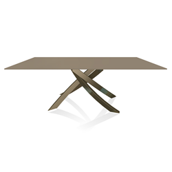 BONTEMPI CASA table with aged brass frame ARTISTICO 20.01 200x106 cm