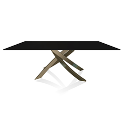 BONTEMPI CASA table with aged brass frame ARTISTICO 20.01 200x106 cm