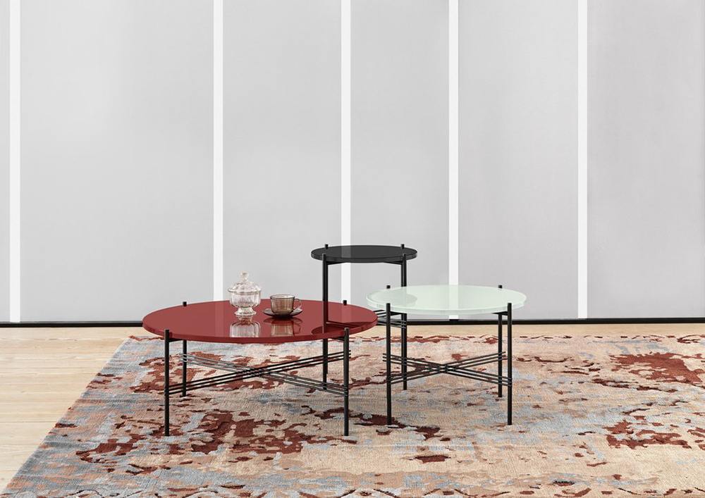 GUBI round coffee table with brass frame TS Ø 55 x 41 cm