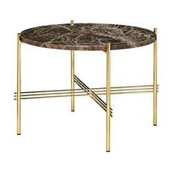 GUBI round coffee table with brass frame TS Ø 55 x 41 cm