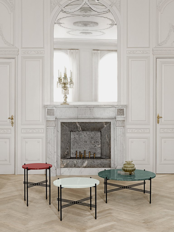 GUBI round coffee table with brass frame TS Ø 80 x 35 cm