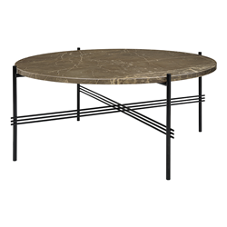 GUBI round coffee table with black frame TS Ø 80 x 35 cm