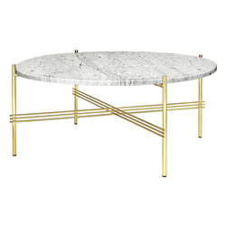 GUBI round coffee table with brass frame TS Ø 80 x 35 cm