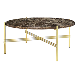 GUBI round coffee table with brass frame TS Ø 80 x 35 cm