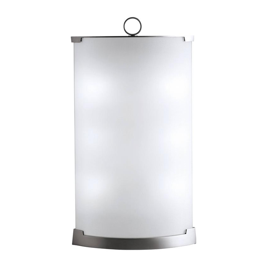 FONTANA ARTE lampe de table PIRELLINA (Blanc - Verre moulé et laiton nickelé satiné)