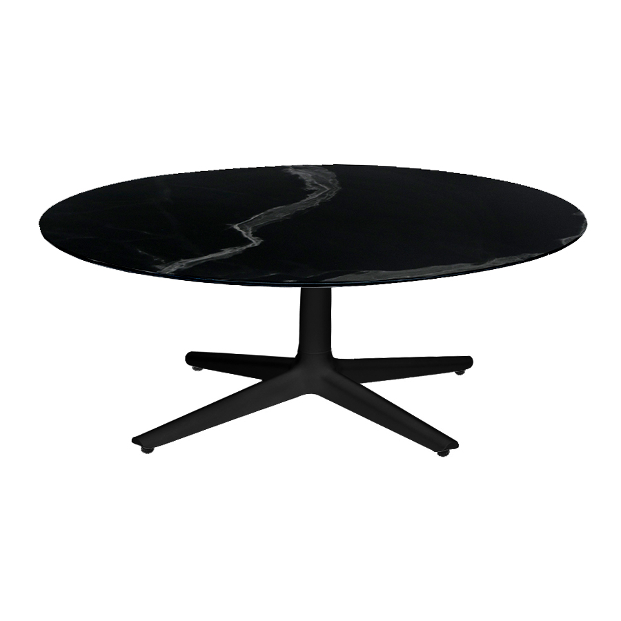 KARTELL table basse MULTIPLO LOW avec plateau rond Ø 118 cm (Noir - Aluminium moulé et plateau en cé
