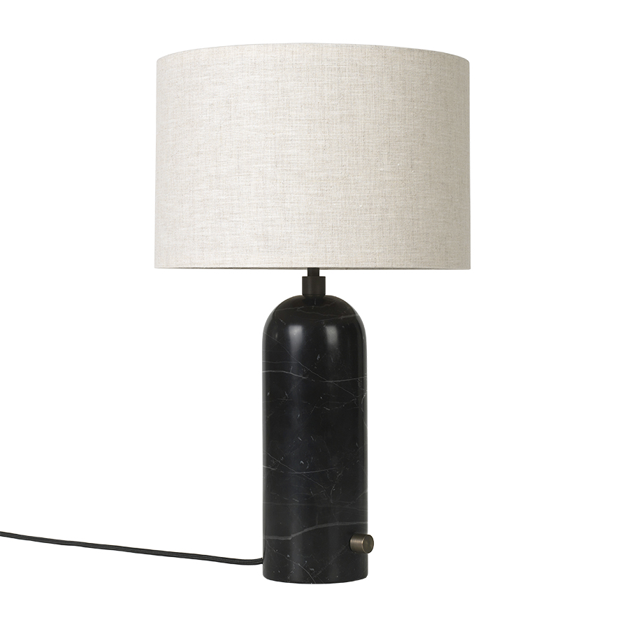GUBI lampe de table GRAVITY SMALL (Noir - Marbre et Tissu Canvas)