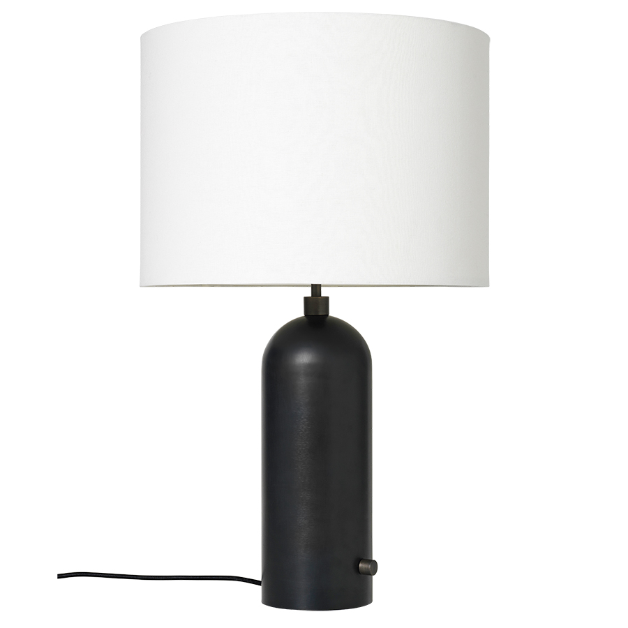 GUBI lampe de table GRAVITY LARGE (Noir - métal et Tissu blanc)