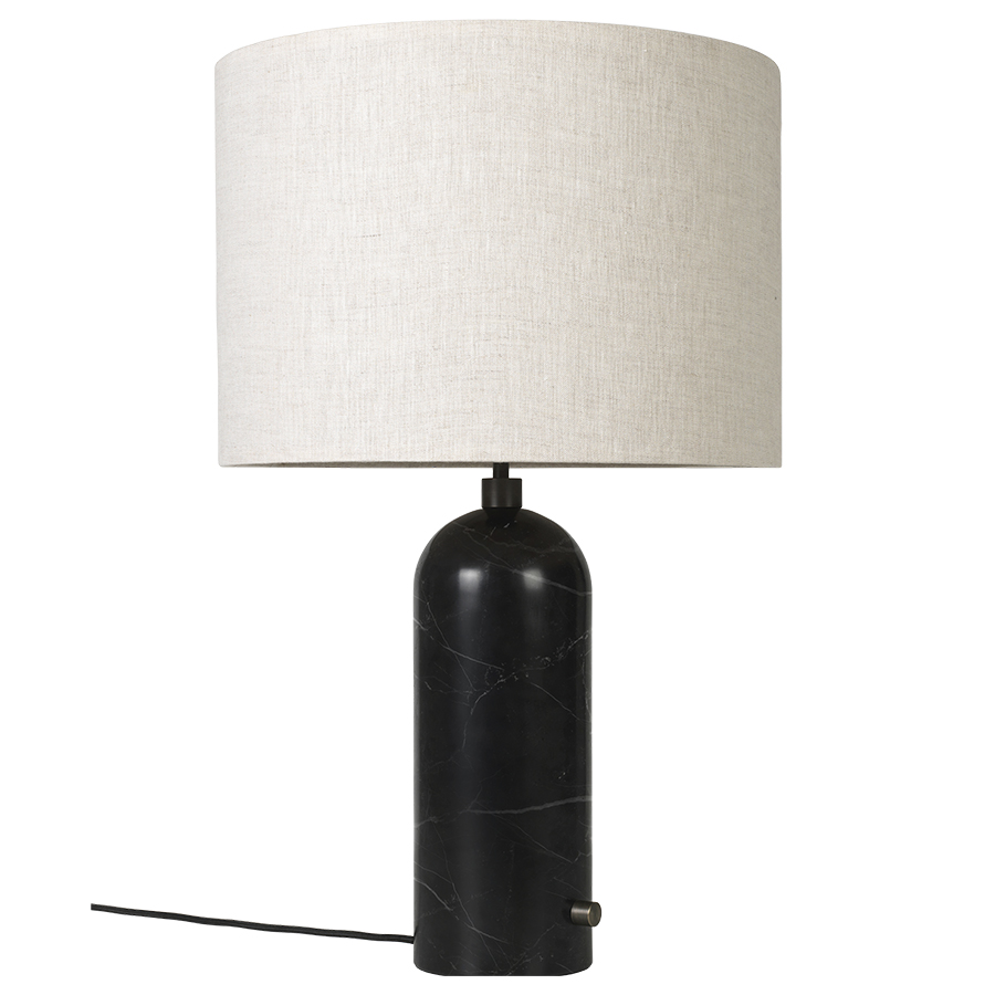 GUBI lampe de table GRAVITY LARGE (Noir - Marbre et Tissu Canvas)