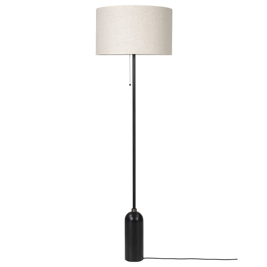 GUBI lampadaire GRAVITY (Noir - métal et Tissu Canvas)