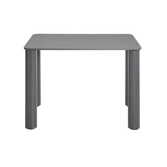 ZANOTTA table MARCUSO 100x100 cm (Anthracite - ciment et acier verni)