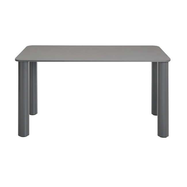 ZANOTTA table MARCUSO 140x140 cm (Anthracite - ciment et acier verni)