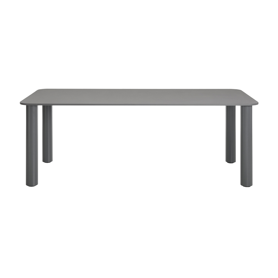 ZANOTTA table MARCUSO 90x200 cm (Anthracite - ciment et acier verni)
