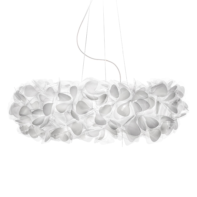 SLAMP lampe à suspension CLIZIA LARGE MAMA NON MAMA WHITE (Câble transparent - Cristalflex®)