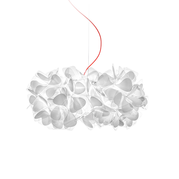 SLAMP lampe à suspension CLIZIA SMALL MAMA NON MAMA WHITE (Câble Rouge - Cristalflex®)