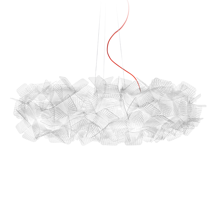 SLAMP lampe à suspension CLIZIA LARGE PIXEL (Câble Rouge - Cristalflex®)