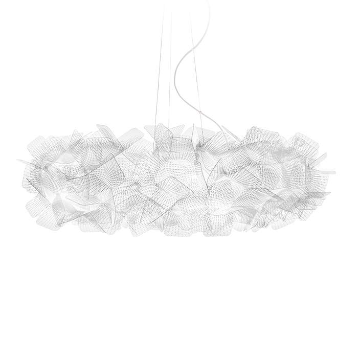 SLAMP lampe à suspension CLIZIA LARGE PIXEL (Câble transparent - Cristalflex®)
