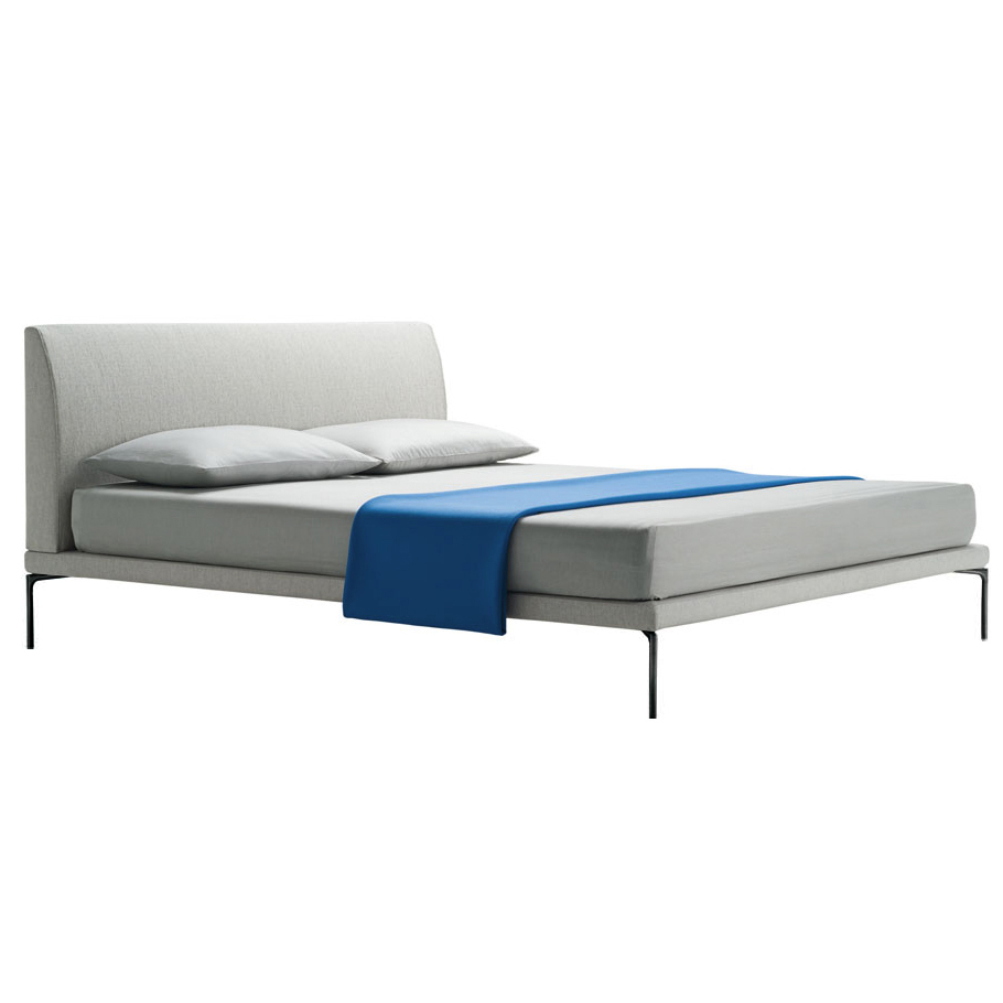 ZANOTTA double bed TALAMO with black footsies for a mattress size 200 x 200 cm