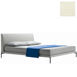 ZANOTTA double bed TALAMO with black footsies for a mattress size 160 x 200 cm