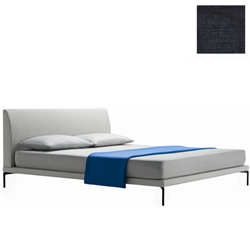 ZANOTTA double bed TALAMO with black footsies for a mattress size 160 x 200 cm