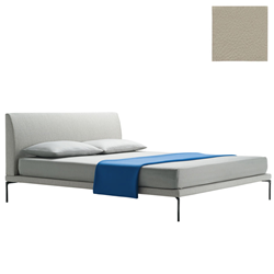 ZANOTTA double bed TALAMO with black footsies for a mattress size 170 x 200 cm