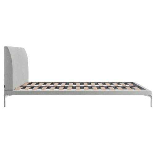ZANOTTA double bed TALAMO with satin nickel footsies for a mattress size 170 x 200 cm