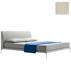 ZANOTTA double bed TALAMO with satin nickel footsies for a mattress size 160 x 200 cm
