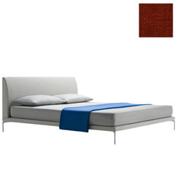 ZANOTTA double bed TALAMO with satin nickel footsies for a mattress size 160 x 200 cm