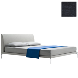 ZANOTTA double bed TALAMO with satin nickel footsies for a mattress size 160 x 200 cm